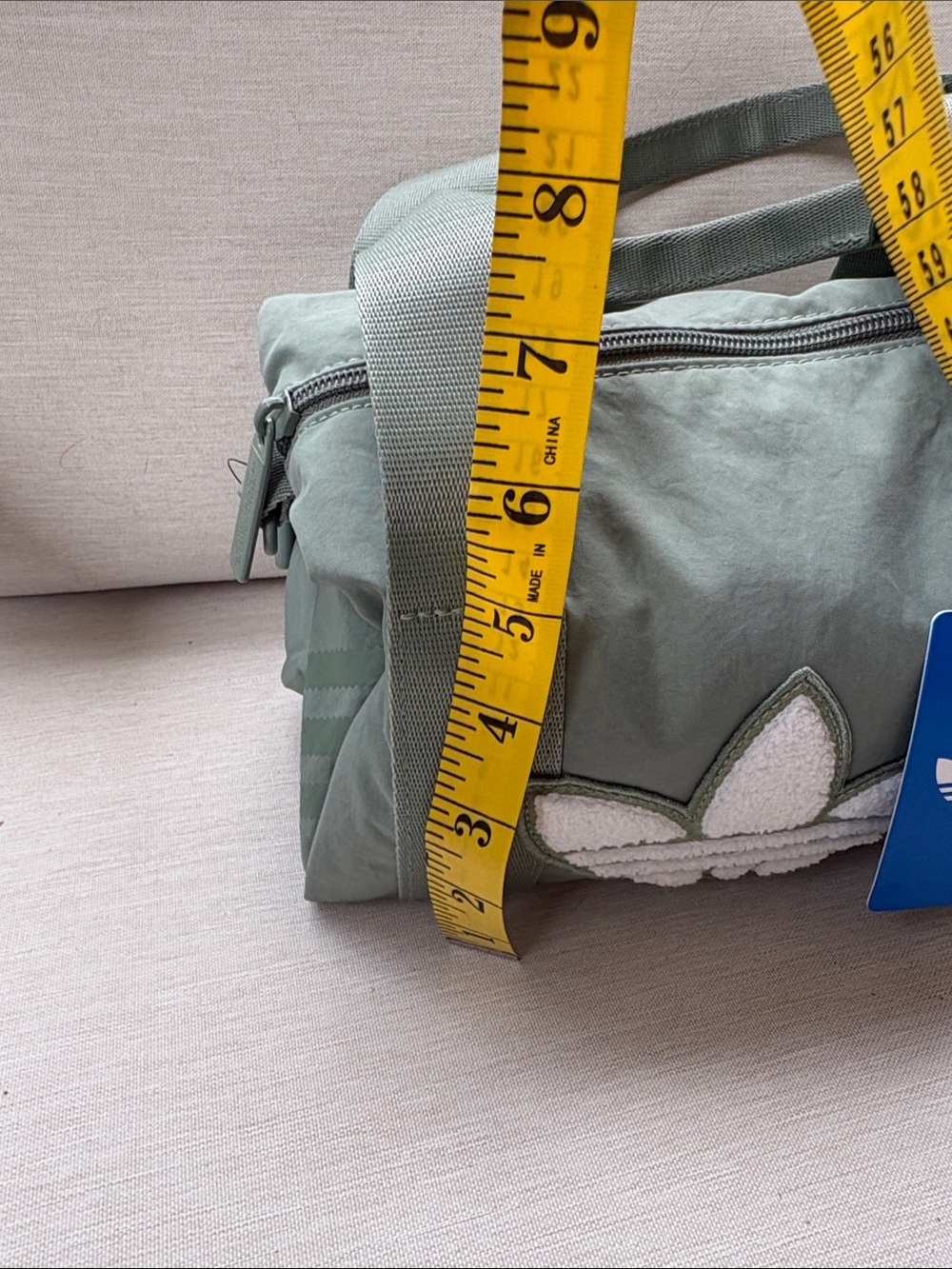 adidas Trefoil Mini Duffel Crossbody Bag in Silver Green - Picture 9 of 16